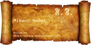 Mikecz Noémi névjegykártya